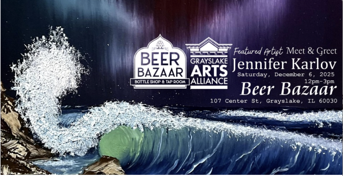 Grayslake Arts Alliance Featured Artist Jennifer Karlov Meet & Greet / Drafts & Crafts: Holiday Card Decorating for Active Duty Service Members